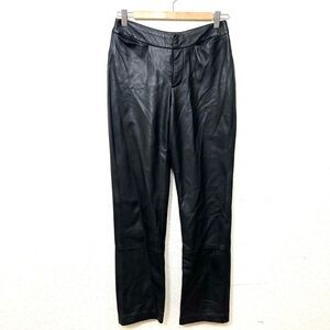 John Carlisle Black Leather Pants Straight Leg Women’s Size 2